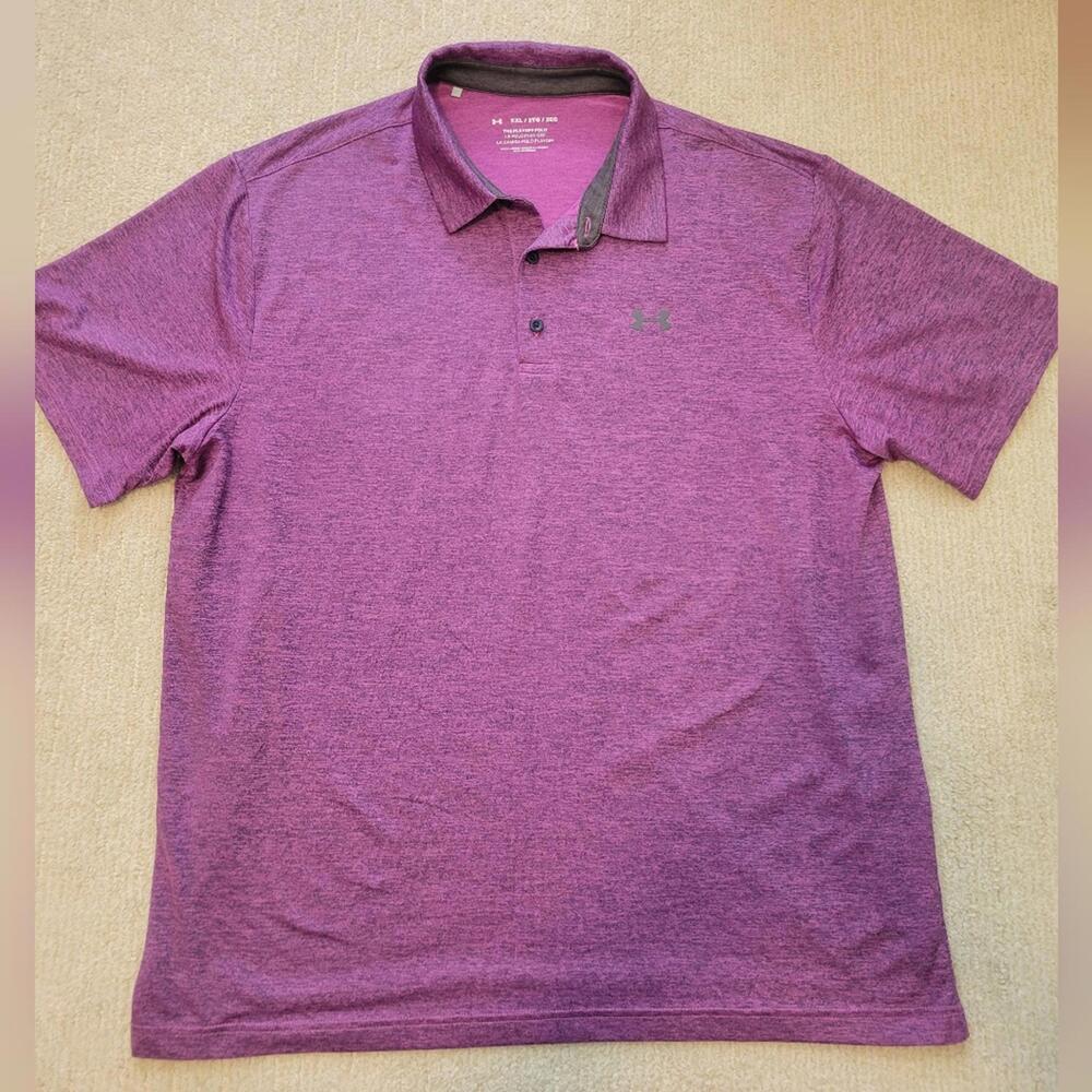 Under Armour Playoff Polo Purple Shirt 2XL (AT-06) - Picture 5 of 7